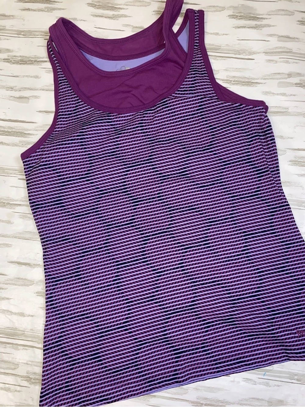 Reebok Purple Striped Racerback Tank